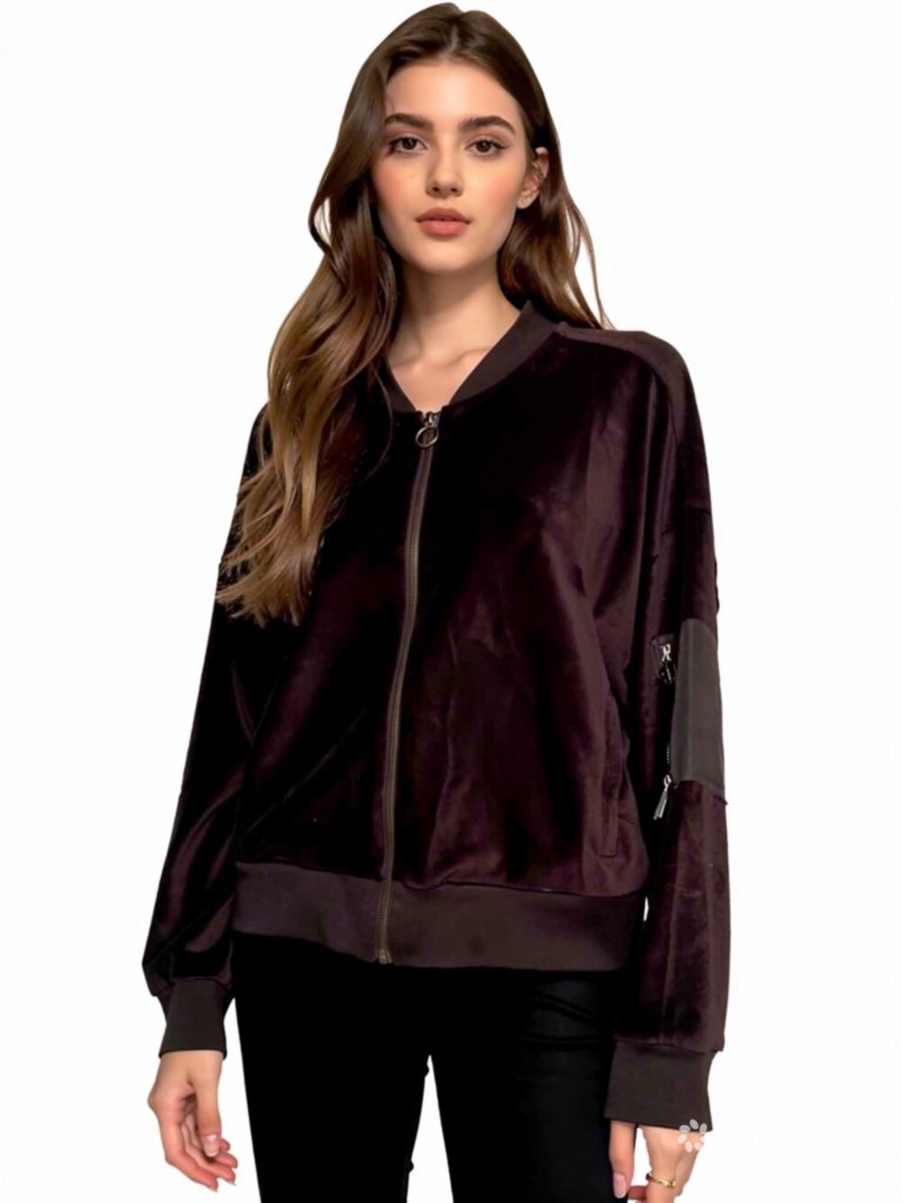 Suko Jeans Velour Zippered Jacket